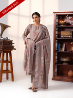 Grey Handwork Stitched Suit Set