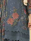 Aegean Teal Organza Printed & Sequin-Embroidered Unstitched Suit Set