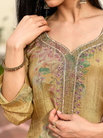 Buttery Silk Unstitched Suit Set Handwork