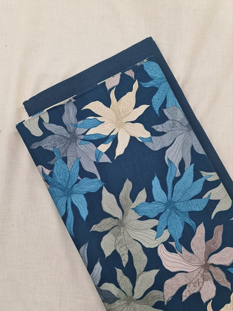 Deep Blue Cottswool Matching Printed 2-Piece Suit Set