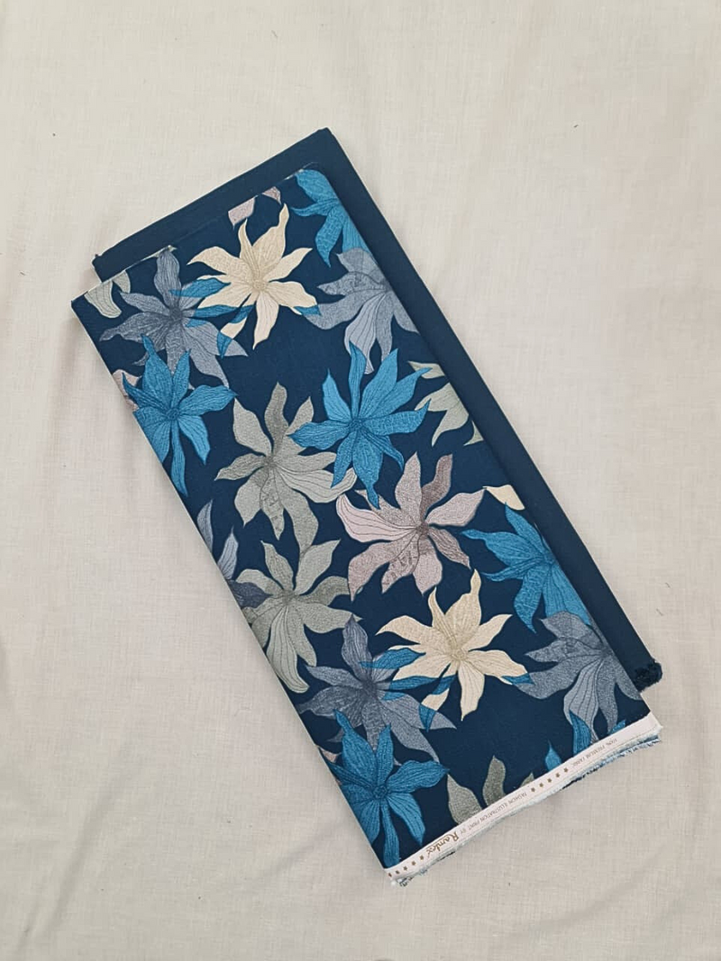 Deep Blue Cottswool Matching Printed 2-Piece Suit Set