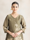 Royal Kanjivaram Jacquard Unstitched Suit Set With Patchwork & Handwork