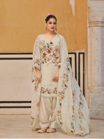Pearl Sequins Embroidered Organza Party Wear Unstitched Suit Set