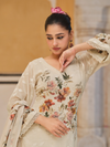 Pearl Sequins Embroidered Organza Party Wear Unstitched Suit Set