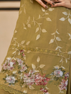 Dark Gold Sequins Embroidered Organza Party Wear Unstitched Suit Set