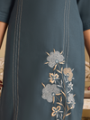 Indian Teal Pashmina Embroidered Unstitched Suit Set with Shawl