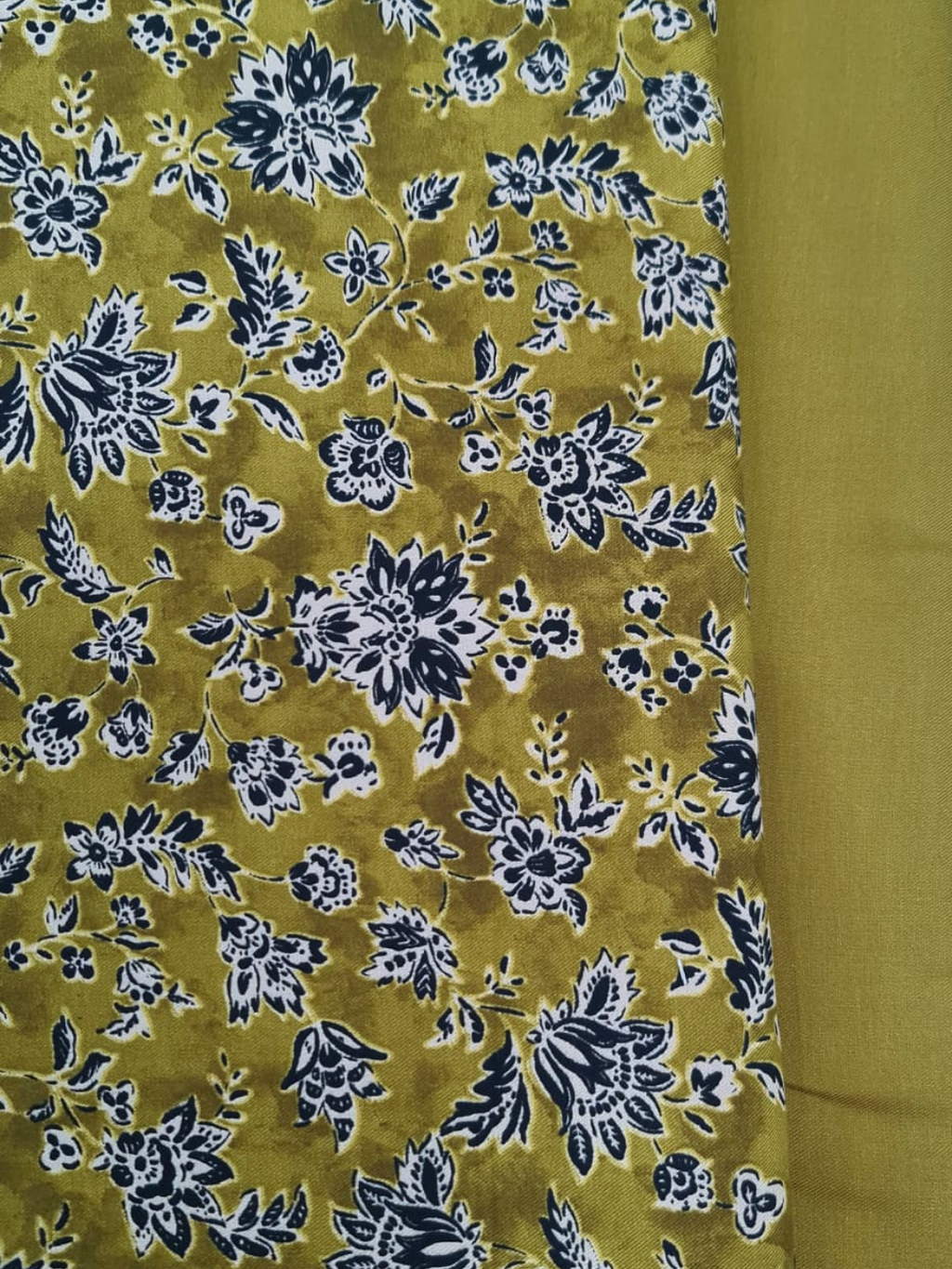 Mustard Cottswool Matching Printed 2-Piece Suit Set