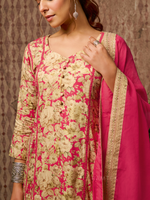 Pink Cottswool Embroidered Unstitched Suit Set with Bottom Work