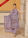 Lavender Sequins Embroidered Organza Party Wear Stitched Suit Set