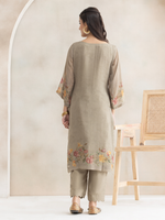 Organza Printed Unstitched Suit Set With Handwork & Embroidery