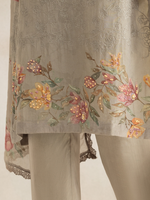 Organza Printed Unstitched Suit Set With Handwork & Embroidery