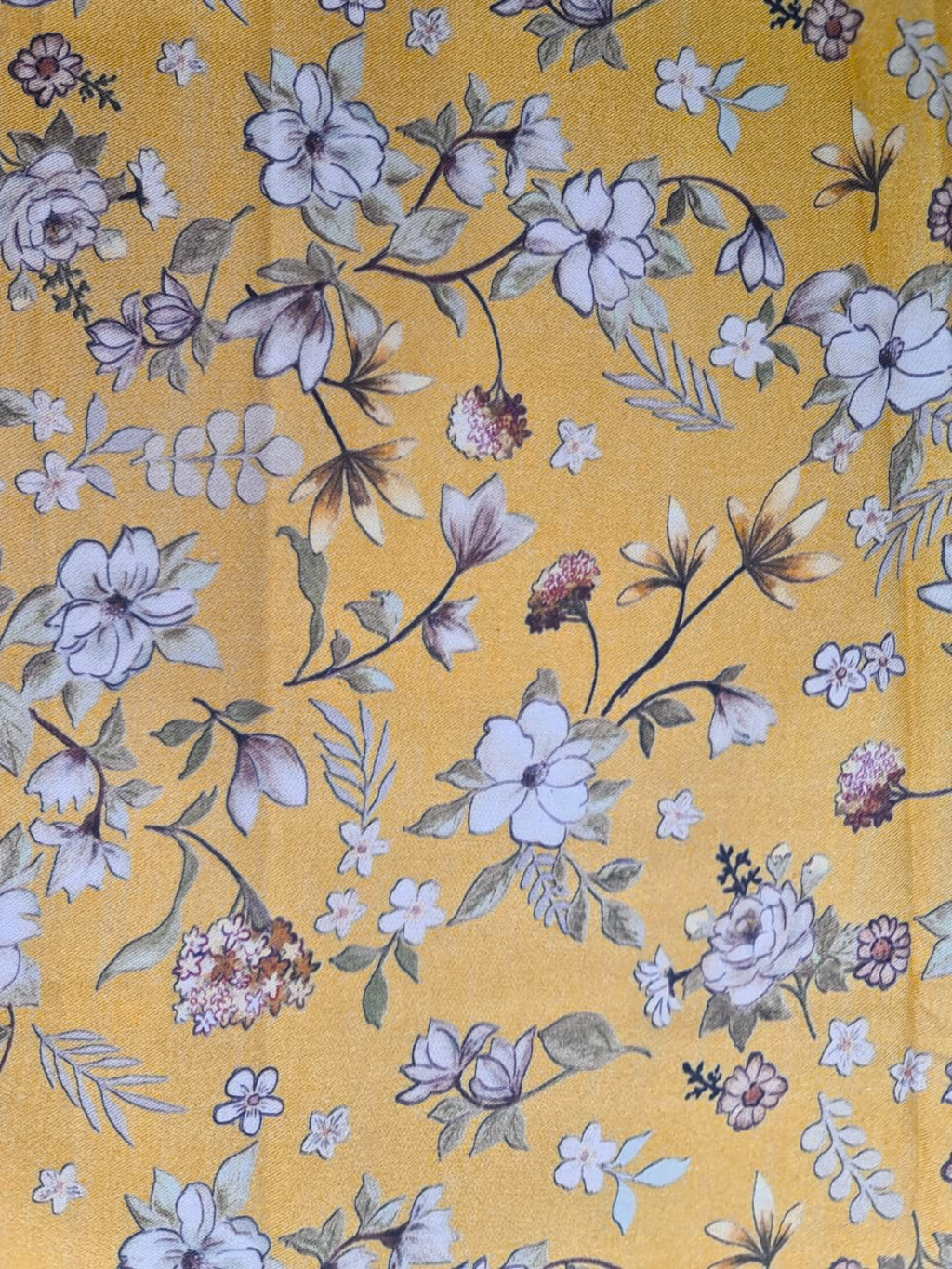 Yellow Cottswool Matching Printed 2-Piece Suit Set