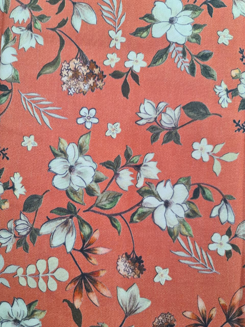 Deep Orange Cottswool Matching Printed 2-Piece Suit Set