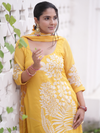 Sun-Glow Embroidered Heavy Organza Party Wear Unstitched Suit Set