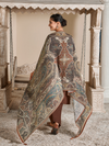 Moocha Corduroy Printed Patch & Hand Work Unstitched Suit Set
