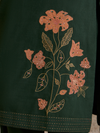 Dark Green Corduroy Printed Patch & Hand Work Unstitched Suit Set