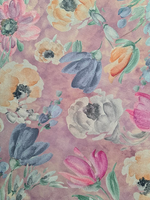 Peach Cottswool Matching Printed 2-Piece Suit Set