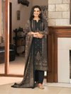 Black Kashmiri Print Winter Wear Unstitched Suit Set with Shawl