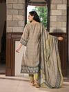 Olive Dusk Kashmiri Print Winter Wear Unstitched Suit Set with Shawl