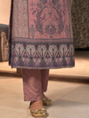 Dusky Pink Kashmiri Print Winter Wear Unstitched Suit Set with Shawl