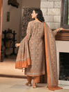 Tangerine Kashmiri Print Winter Wear Unstitched Suit Set with Shawl