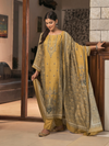 Mustard Kashmiri Print Winter Wear Unstitched Suit Set with Shawl