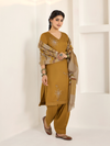 Mustard Pure Wool Hand-Embroidered Unstitched Suit Set