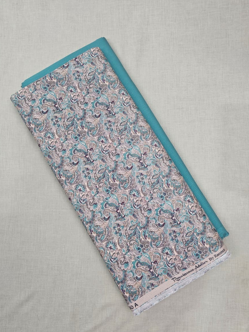 Aqua-Sky Cottswool Matching Printed 2-Piece Suit Set