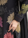 Black Crepe Printed & Hand-Embroidered Unstitched Suit Set