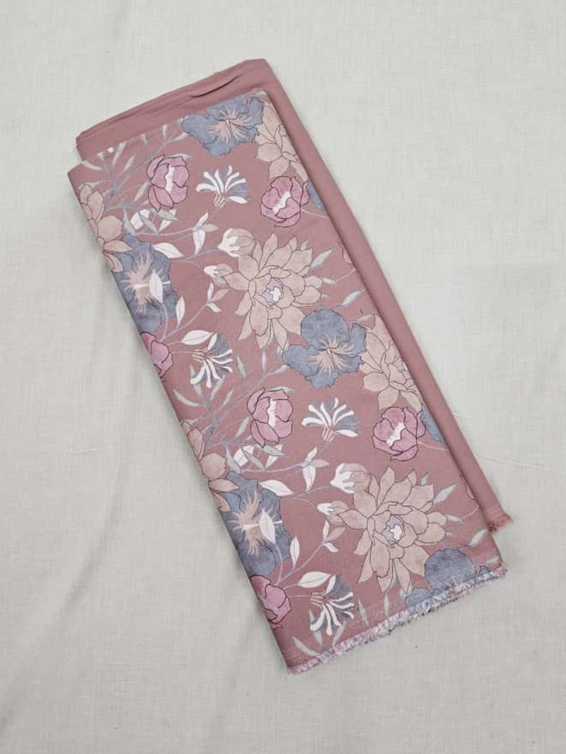 Dusky Pink Cottswool Matching Printed 2-Piece Suit Set