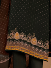 Dark Forest Green Organza Printed Aari-Embroidered Unstitched Suit Set