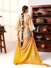 Minnon Yellow Printed Silk Stitched Suit Set with Patch & Embroidered
