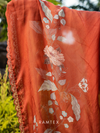 Rust Organza Printed Hand-Embroidered Unstitched Suit Set