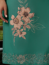 Green Printed Cottswool Embroidered Unstitched Suit Set with Shawl