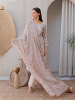 Cotton Printed Lace Work Unstitched Suit Set