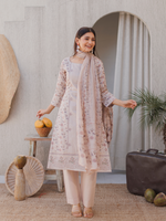 Cotton Printed Lace Work Unstitched Suit Set
