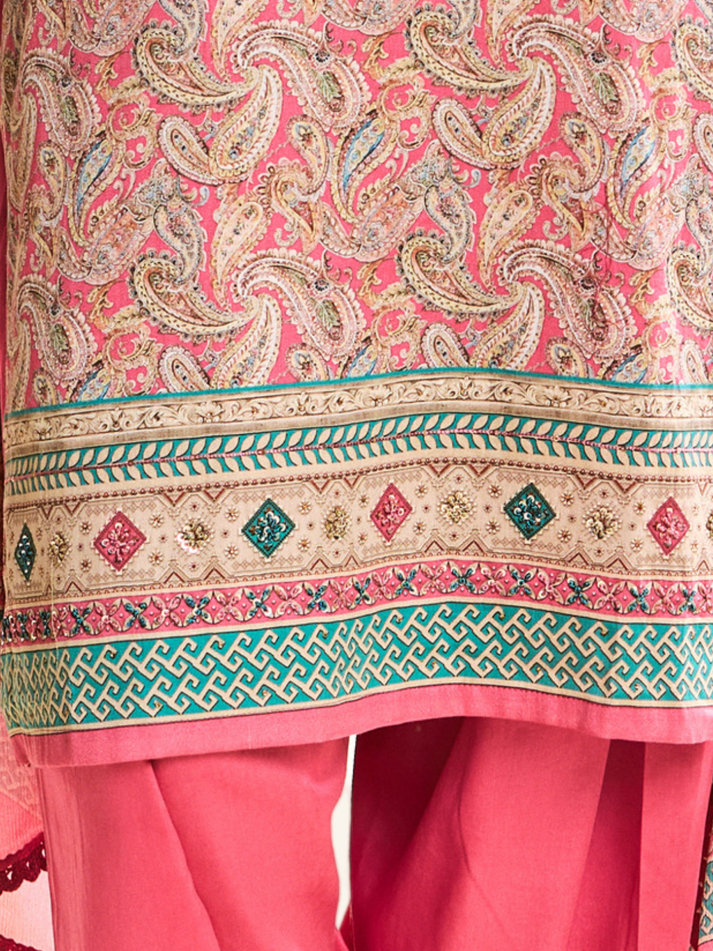 Cotton Digital Printed Embroidered Unstitched Suit Set