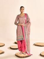 Cotton Digital Printed Embroidered Unstitched Suit Set