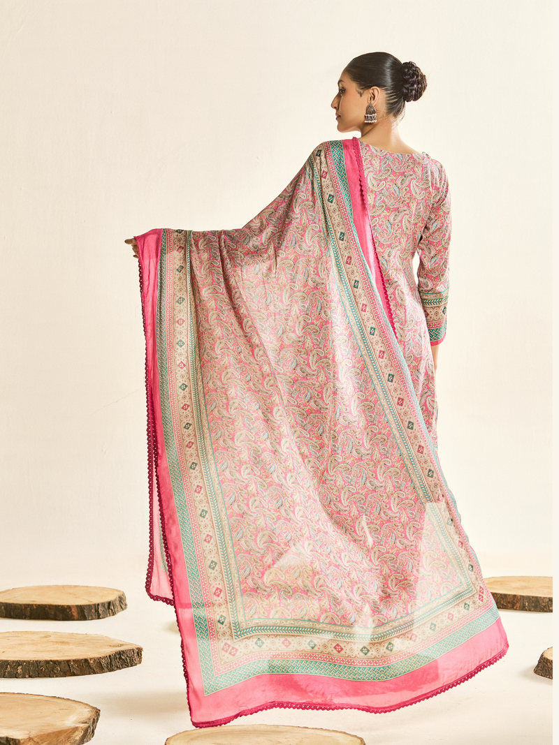 Cotton Digital Printed Embroidered Unstitched Suit Set