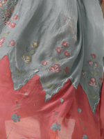 Grey Chikan Stitched Suit Set