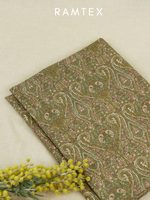 Olive All-Over Printed Unstitched Suit 2 Pc set