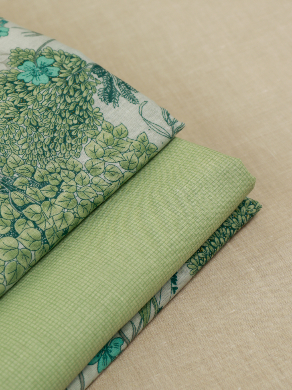 Pastel Green Matching Printed Unstitched Suit 2 Pc Set