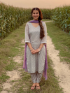 Lavender All-Over Unstitched Suit 2 Pc Set