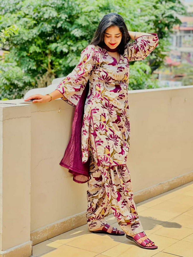 All-Over Printed Unstitched Suit 2 Pc Set