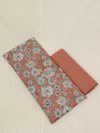 Rust Matching Printed Unstitched Suit 2 Pc Set