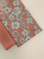 Rust Matching Printed Unstitched Suit 2 Pc Set