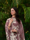 Dusky Pink Cotton Printed Handwork Unstitched Suit Set