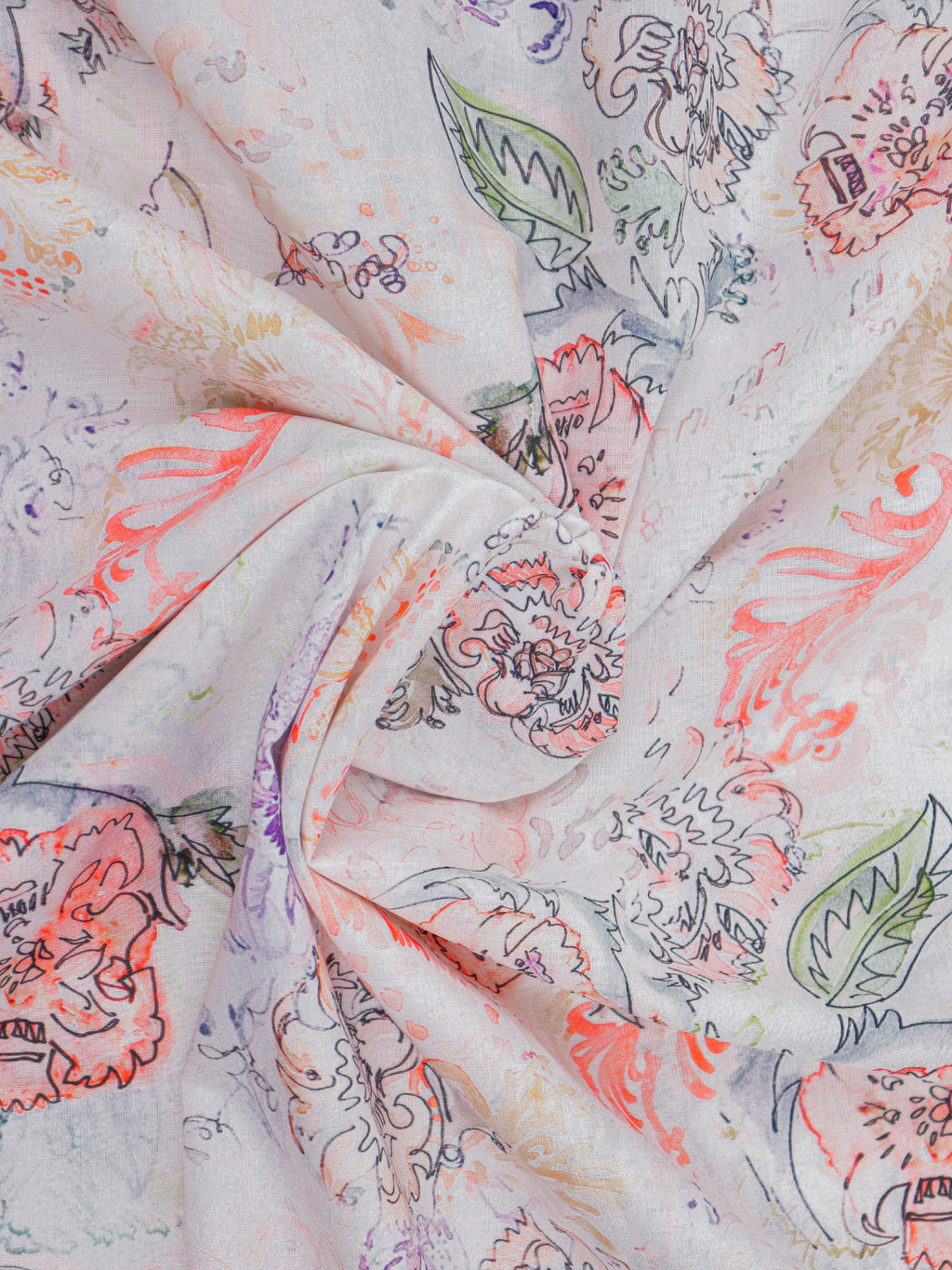 Neon Rainbow All-Over Printed Unstitched Suit 2 Pc set