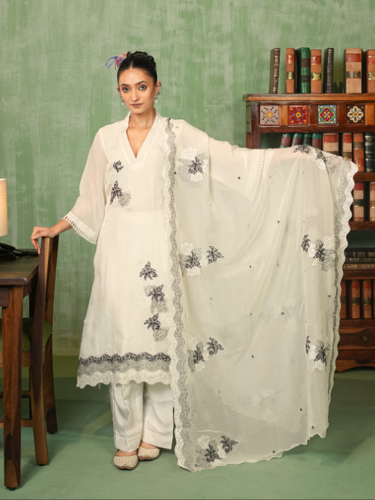 Linen Embroidered Unstitched Suit Set