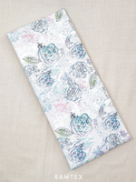 Sea-Blue Over Printed Unstitched Suit 2 Pc set